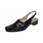 Sandale dama negre din piele naturala cu toc de 4cm SB3N