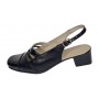 Sandale dama negre din piele naturala cu toc de 4cm SB3N