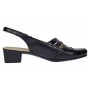 Sandale dama negre din piele naturala cu toc de 4cm SB3N