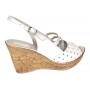 Sandale dama din piele naturala cu platforme de 8.5 cm Alb Floral BVS46XAF