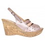 Sandale dama din piele naturala cu platforme de 8.5 cm Nude BVS46NUDL
