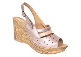 Sandale dama din piele naturala cu platforme de 8.5 cm Nude BVS46NUDL