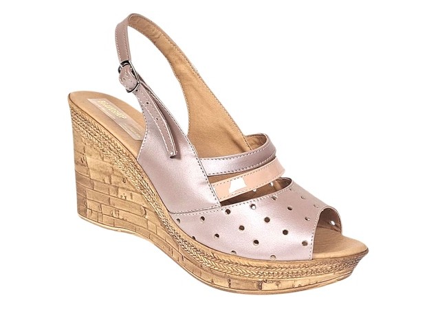 Sandale dama din piele naturala cu platforme de 8.5 cm Nude BVS46NUDL
