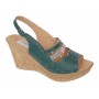 Sandale dama din piele naturala cu platforme de 8.5 cm Verde Color BVS46XV