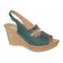 Sandale dama din piele naturala cu platforme de 8.5 cm Verde Color BVS46XV
