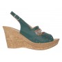 Sandale dama din piele naturala cu platforme de 8.5 cm Verde Color BVS46XV