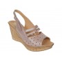 Sandale dama din piele naturala cu platforme de 8.5 cm Nude Floral BVS46XN