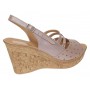 Sandale dama din piele naturala cu platforme de 8.5 cm Nude Floral BVS46XN