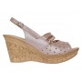 Sandale dama din piele naturala cu platforme de 8.5 cm Nude Floral BVS46XN