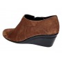 Botine dama din piele naturala intoarsa Maro Brun cu platforme de 5 cm - Mira Velur 