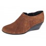 Botine dama din piele naturala intoarsa Maro Brun cu platforme de 5 cm - Mira Velur 