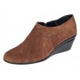 Botine dama din piele naturala intoarsa Maro Brun cu platforme de 5 cm - Mira Velur 