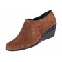 Botine dama din piele naturala intoarsa Maro Brun cu platforme de 5 cm - Mira Velur 