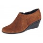 Botine dama din piele naturala intoarsa Maro Brun cu platforme de 5 cm - Mira Velur 
