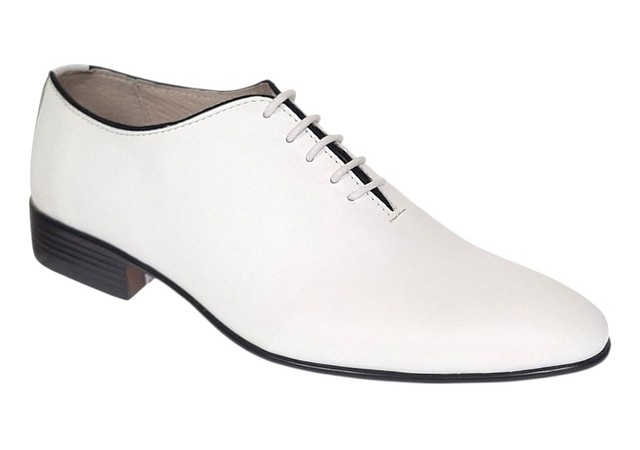 Pantofi barbati albi eleganti din piele naturala Elion - 024AN