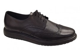 Pantofi Brogue Derby Casual-Eleganti barbati din piele naturala culoare neagra DeSuceava RSY02N
