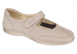 Pantofi dama Med-Line Ultra Confort din piele naturala bufo cu bareta BRD214BEJ