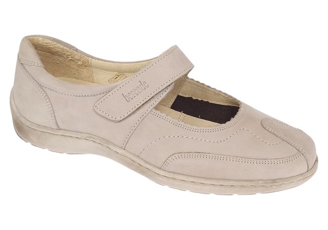 Pantofi dama Med-Line Ultra Confort din piele naturala bufo cu bareta BRD214BEJ