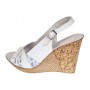 Sandale dama din piele naturala cu platforme de 10cm Alb Floral BVS47XA