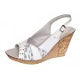 Sandale dama din piele naturala cu platforme de 10cm Alb Floral BVS47XA