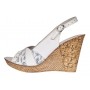 Sandale dama din piele naturala cu platforme de 10cm Alb Floral BVS47XA