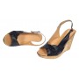 Sandale dama din piele naturala cu platforme de 10cm Negru Floral BVS47XN