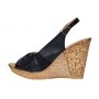 Sandale dama din piele naturala cu platforme de 10cm Negru Floral BVS47XN