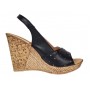 Sandale dama din piele naturala cu platforme de 10cm Negru Floral BVS47XN
