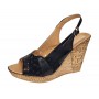 Sandale dama din piele naturala cu platforme de 10cm Negru Floral BVS47XN