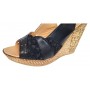 Sandale dama din piele naturala cu platforme de 10cm Negru Floral BVS47XN
