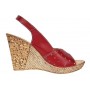 Sandale dama din piele naturala cu platforme de 10cm Rosu BVS47XR