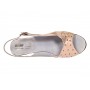 Sandale dama din piele naturala cu platforme de 10cm Bej Gold BVS47XB