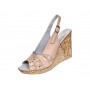 Sandale dama din piele naturala cu platforme de 10cm Bej Gold BVS47XB