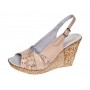 Sandale dama din piele naturala cu platforme de 10cm Bej Gold BVS47XB