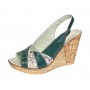 Sandale dama din piele naturala cu platforme de 10cm Verde Floral BVS47XV