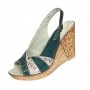 Sandale dama din piele naturala cu platforme de 10cm Verde Floral BVS47XV