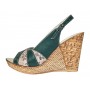 Sandale dama din piele naturala cu platforme de 10cm Verde Floral BVS47XV
