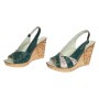 Sandale dama din piele naturala cu platforme de 10cm Verde Floral BVS47XV