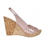 Sandale dama din piele naturala cu platforme de 10cm Nude Floral BVS47XNUDE