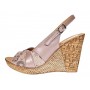 Sandale dama din piele naturala cu platforme de 10cm Nude Floral BVS47XNUDE