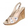 Sandale dama din piele naturala cu platforme de 10cm Bej Color BVS47XBF