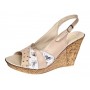 Sandale dama din piele naturala cu platforme de 10cm Bej Color BVS47XBF