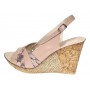 Sandale dama din piele naturala cu platforme de 10cm Bej Floral BVS47XCON