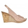 Sandale dama din piele naturala cu platforme de 10cm Bej Floral BVS47XCON