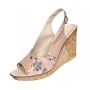 Sandale dama din piele naturala cu platforme de 10cm Bej Floral BVS47XCON