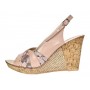 Sandale dama din piele naturala cu platforme de 10cm Bej Floral BVS47XCON