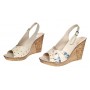 Sandale dama din piele naturala cu platforme de 10cm Bej Blue Floral BVS47BXF