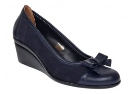 Marimea 39 Pantofi dama casual din piele naturala intoarsa velur P1761BLM