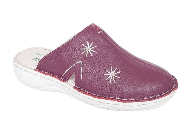 Saboti medicali femei, Magenta din piele naturala box, Med-Line BR298MAGENTA
