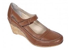 Marimea 38 Pantofi dama cu platforma din piele naturala maro box P9154MBOX1
